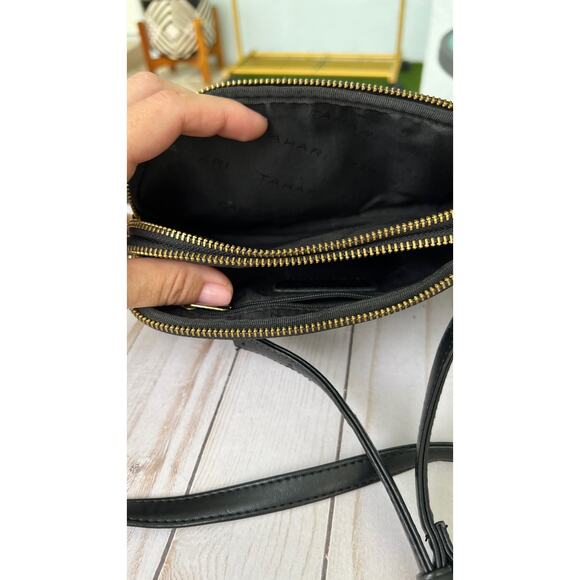 Tahari Black Women's Crossbody Purse Vegan Leather - Picture 6 of 10